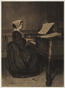 Kvinde ved Spinet af François Bonvin