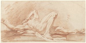 Studie af en liggende nøgen mand af François Boucher (possibly)