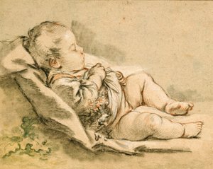 En sovende baby af François Boucher