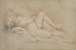 Liggende nøgen kvinde af François Boucher