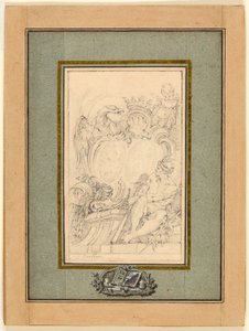 Armorial bogplade for Crozat, Baron de Thiers af François Boucher