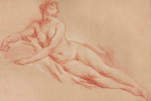 Boucher - En liggende nøgen kvinde af François Boucher