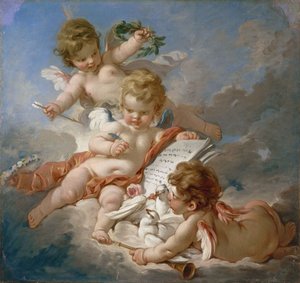 Boucher - Amoretter. Poesiens allegori, 1760