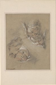 Boucher - Fire hoveder af keruber, III, 104b af François Boucher