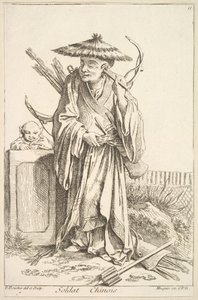 kinesisk soldat, 1738-45. af François Boucher