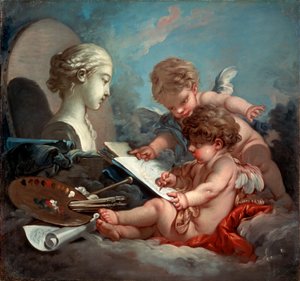 Amorer, allegori over maleri, 1760