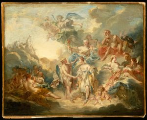 F.Boucher, Amor og Psykes bryllup / maleri, 1700-tallet af François Boucher