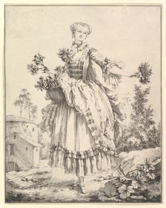 Blomsterpige, 1700-tallet. af François Boucher