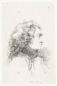 Hovedet af en ung mand Suite af små genrestykker og overskrifter af François Boucher