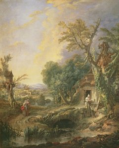 Landskab med en eremit, 1742 af François Boucher