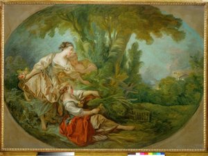 Kaldet, siger Fuglen fanget i nettene af François Boucher