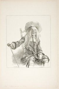 Mand siddende på en stol af François Boucher