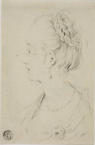 Profilbuste af ung kvinde af François Boucher