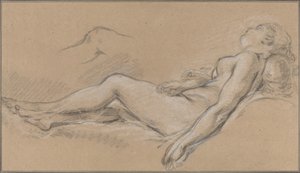 Liggende nymfe af François Boucher