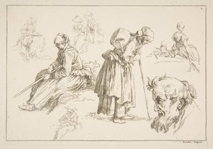 Skitseark, 1753. af François Boucher