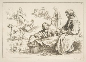 Skitseark, 1753. af François Boucher
