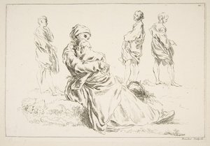 Skitseark, 1753. af François Boucher