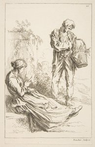 Skitseark, 1753. af François Boucher