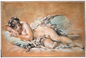 Sovende ung kvinde, 1758. af François Boucher