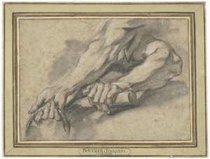 Studier af to underarme af François Boucher