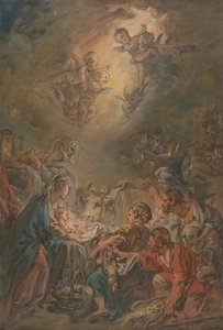 Hyrdernes tilbedelse,. af François Boucher