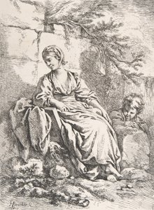 Den unge pige hviler, 1756. af François Boucher