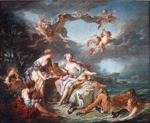 Kidnapningen af Europa - Olie på lærred af François Boucher