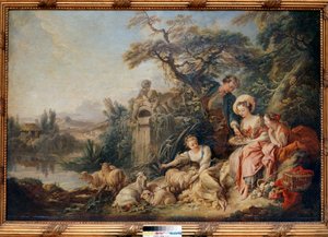 Hyrdens reden eller gaver, maleri af Francois Boucher (1703-1770) af François Boucher