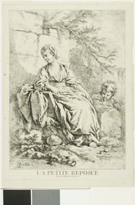 Ung kvinde hviler af François Boucher