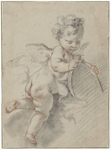 Flydende putto med toiletspejl af François Boucher