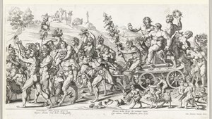 Triumf af Bacchus, højre halvdel af François Chauveau (attributed to)