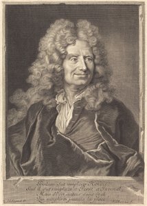 Nicholas Boileau af François Chereau I after Hyacinthe Rigaud