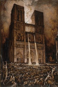 Angreb på Notre-Dame. The Hunchback of Notre-Dame af Victor Hugo, ca 1877. af François Chifflart