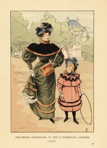 Børnepromenade i Luxembourg-haven i 1893 af François Courboin