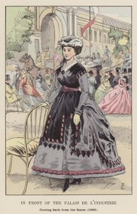 Foran Palais de lIndustrie, vendt tilbage fra Races, 1866 af François Courboin