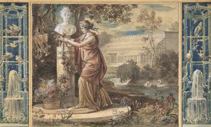En allegori om kejserinde Josephine som beskytter af haverne i Malmaison, ca. 1805-6.