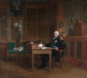 Kong Louis XVIII i sit arbejdsværelse i Tuilerierne af François Gérard