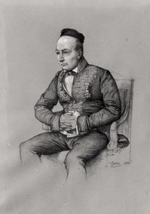 Portræt af Charles Augustin Sainte-Beuve (1804-69) 1856 (kridt på papir) af François Joseph Heim