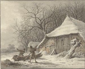 Vinterlandskab med en gård nær Voorbroek i Terborg