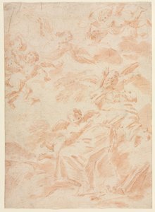 Stigmatiseringen af Saint Francis, første tredje 1700-tallet. af François Lemoyne