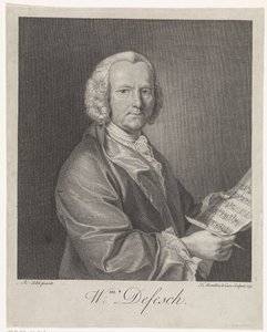 Portrait of the Composer Willem de Fesch 1687-1761, 1751dani af François Morellon de La Cave