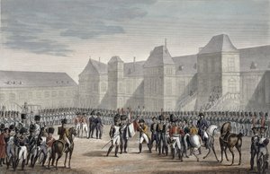 Abdikationen af Napoleon og hans afgang fra Fontainebleau til Elba, 20. april 1814