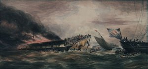 Afbrænding af emigrantskibet Ocean Monarch, 24. august 1848 af François Prince de Joinville D