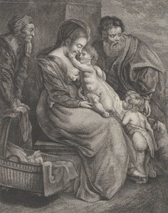 Den hellige familie med Saint Elizabeth og Saint John the Baptist, CA. 1780. af François R. F. Brichet