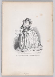 Hun udgav sig som en overlegen ugle, og var bare en latterlig ugle fra Scener fra..., ca. 1837-47. af François Rouget