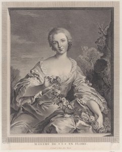 Portræt af Louise Henriette de Bourbon Conti som Flora, 1766-1805. af François Voyez