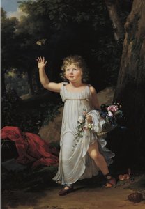 Fransk:  Portrait du jeune Edgar Clarke Portræt af Edgar Clarke, i fuld længde, i en skov af Francois Xavier Fabre