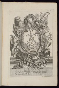 Patron med to løver og en chiffer, bog med patroner til forskellig brug af François de Cuvilliés the Elder
