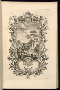 Design til Cartouche med store og små rum af François de Cuvilliés the Elder