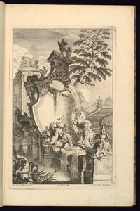 Design til springvand med Putto Riding a Dolphin